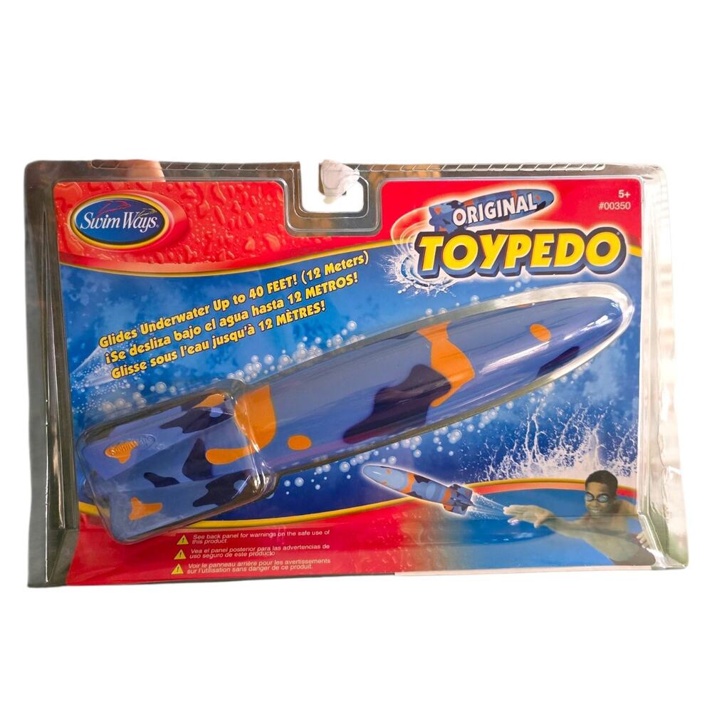 SwimWays Original Toypedo Pool Diving Underwater Toy 11.5" NOS 2006 Blue Camo